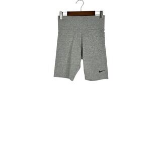 Nike Bike Shorts Women XS Gray Tight Fit Sportswear Essential High Rise Flaw New